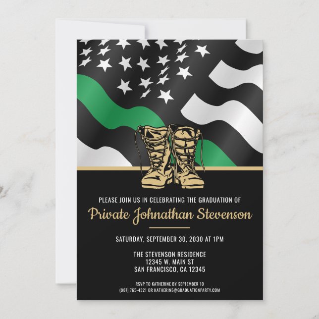 Invitación Military Basic Training Graduation Patriotic Party (Anverso)