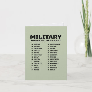 Invitación Military Phonetic Alphabet Alpha Zulu Tactical
