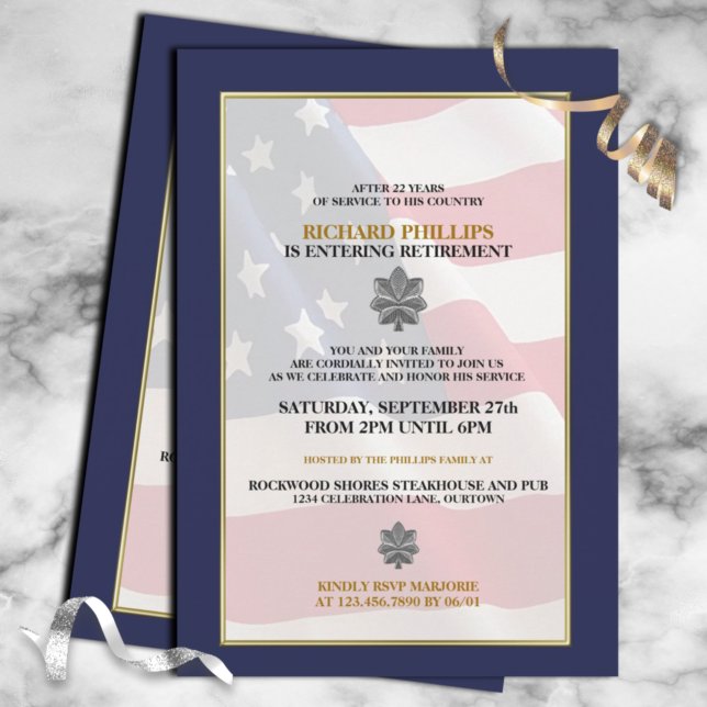 Invitación Military Retirement Party Invitations (Subido por el creador)