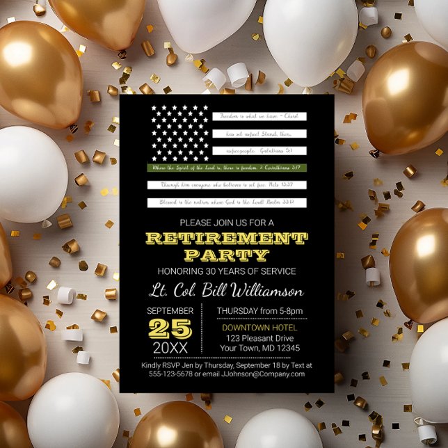 Invitación Military Scripture Flag Retirement Party (Subido por el creador)