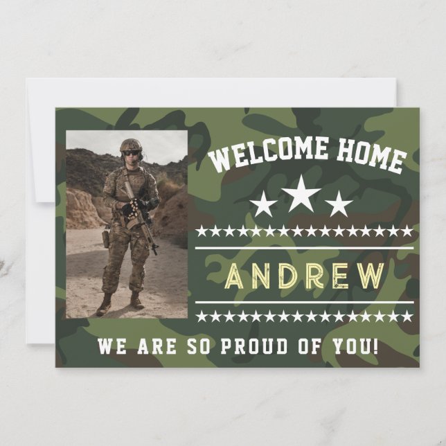Invitación Military Welcome Home Invitation – Army National  (Anverso)