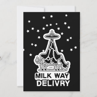Invitación Milky Way Delivery Funny Cow UFO Space Abduction