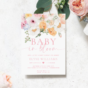 Invitación Millie Floral Baby En Bloom Baby Shower
