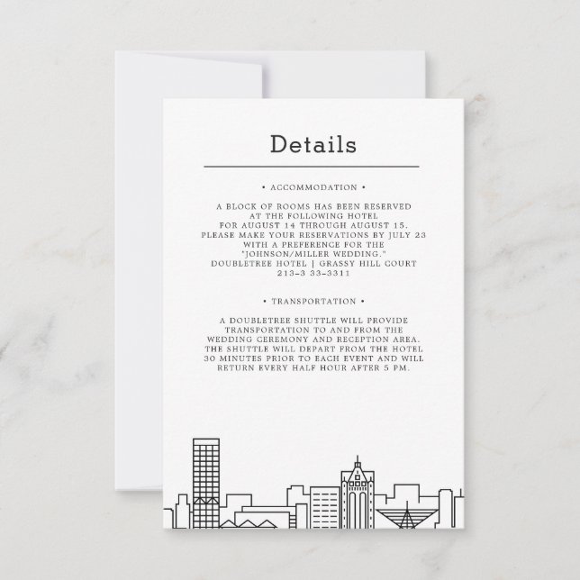 Invitación Milwaukee, Boda de Wisconsin | Detalles del invita (Anverso)