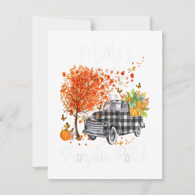 Invitación Mimis Pumpkin Patch Truck Art, Mimi Happy (Anverso)