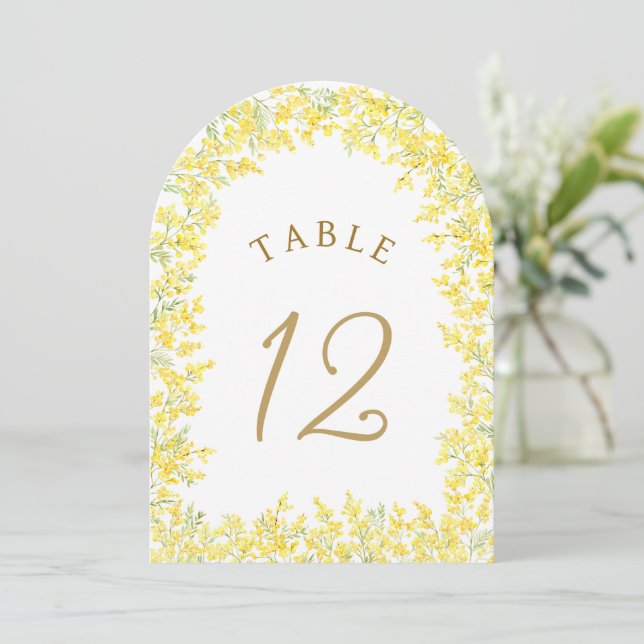 Invitación Mimosa Arch Table Number (Anverso de pie)