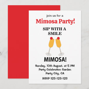 Invitación Mimosa Bebe Con Una Sonrisa Mimosa