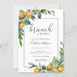 Invitación Mimosa Naranja Brunch y Bubbly Bridal Shower