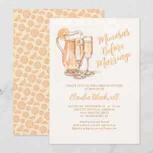 Invitación Mimosas antes del matrimonio ducha de novias