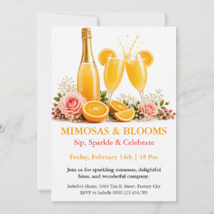 Invitación Mimosas y Flores - Fiesta de Brunch con Champán