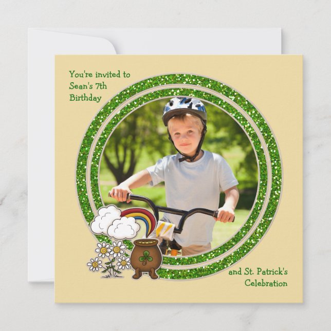 Invitación Mina de oro - cumpleaños Inv del día de St Patrick (Anverso)