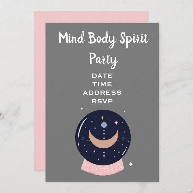 Invitación Mind Body Spirit New Age Crystal ball fiesta (Anverso / Reverso)