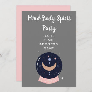 Invitación Mind Body Spirit New Age Crystal ball fiesta