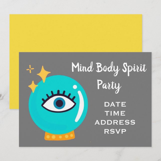 Invitación Mind Body Spirit New Age Crystal ball fiesta (Anverso / Reverso)