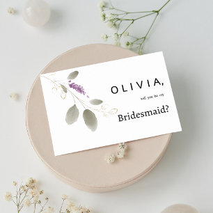 Invitación Minería de lavanda dorada acuarela floral Bridesma