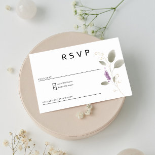 Invitación Minería de lavanda dorada acuarela floral RSVP