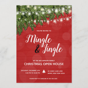 Invitación Mingle Pine Twinkle ilumina a Fiesta de Navidades