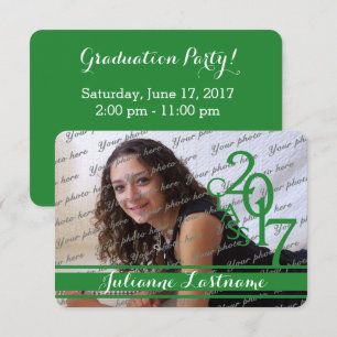 Invitación Mini clase de 2017 Foto Varsity Green