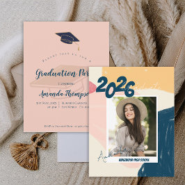 Invitación Mini de Graduación Pastel Lindo 2026 Fo