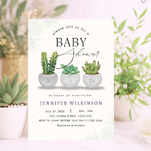 Invitación Mini exitoso Baby Shower de verde