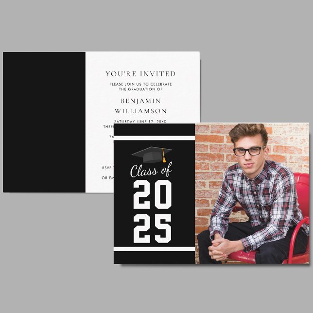 Invitación Mini Fiesta de Fotos de Graduación 2025 (Graduation 2025 Photo Grad Party Mini Invitation)