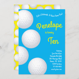 Invitación Mini Golf Balls Niños Deportes Fiesta de cumpleaño