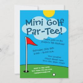 Invitación Mini golf infantil en miniatura fiesta de cumpleañ