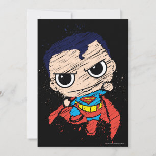 Invitación Mini Superman Sketch - Volando