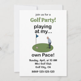Invitación Minigolf de Golf en Miniatura Jugando a mi Propio
