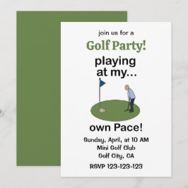 Invitación Minigolf de Golf en Miniatura Jugando a mi Propio