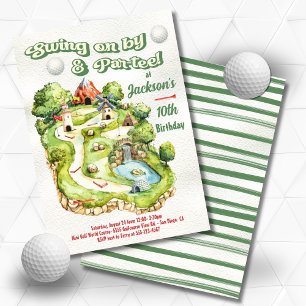 Invitación Minigolf Mini cumpleaños Par-tee