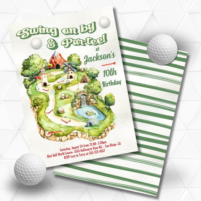 Invitación Minigolf Mini cumpleaños Par-tee (Subido por el creador)