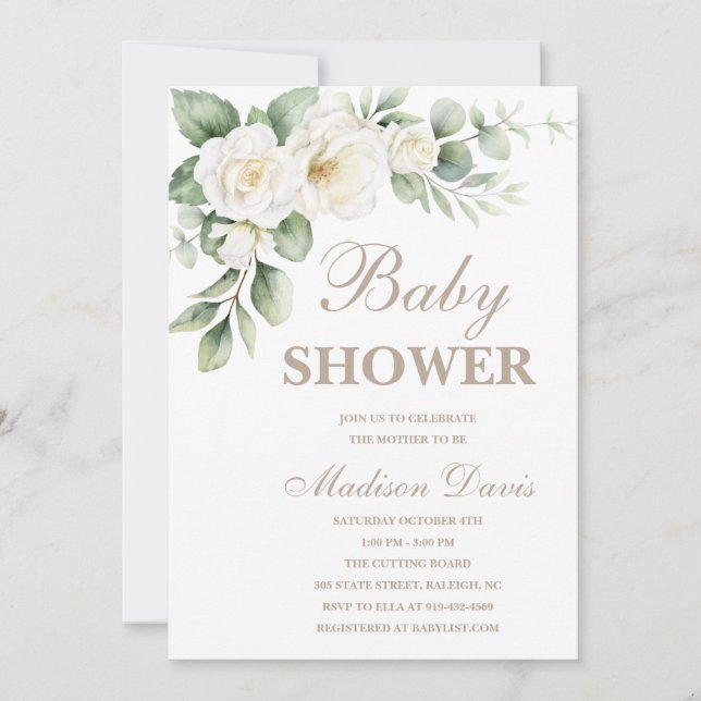 Invitación mínima a Baby Shower (Anverso)