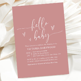 Invitación mínima a Baby Shower de Chica rosa Rubo