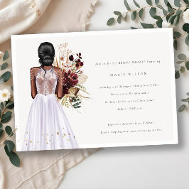 Invitación mínima a Boda Lilac con ducha de novia