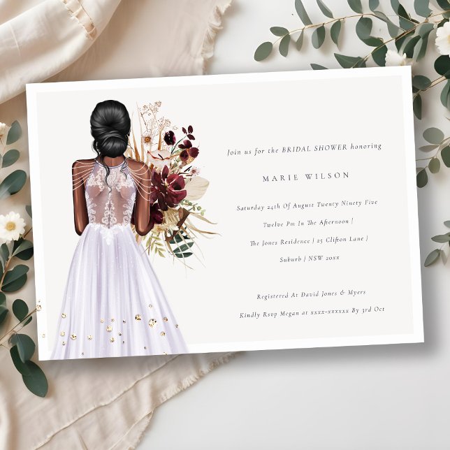 Invitación mínima a Boda Lilac con ducha de novia  (Subido por el creador)
