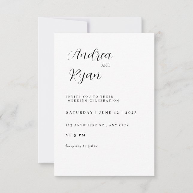 Invitación mínima a la boda (Anverso)