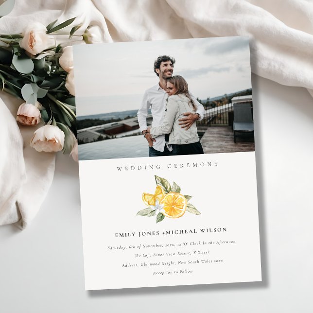 Invitación mínima a la boda de fotos de la limoner (Subido por el creador)