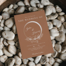 Invitación mínima a la boda de Siena quemada por b