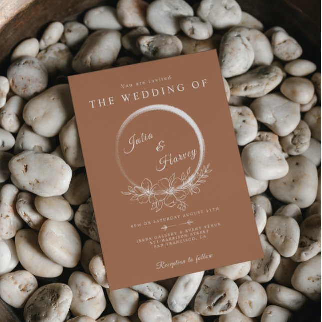 Invitación mínima a la boda de Siena quemada por b (Subido por el creador)