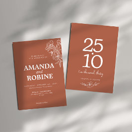 Invitación mínima a la boda de terracota