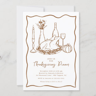 Invitación mínima a la cena de Acción de Gracias