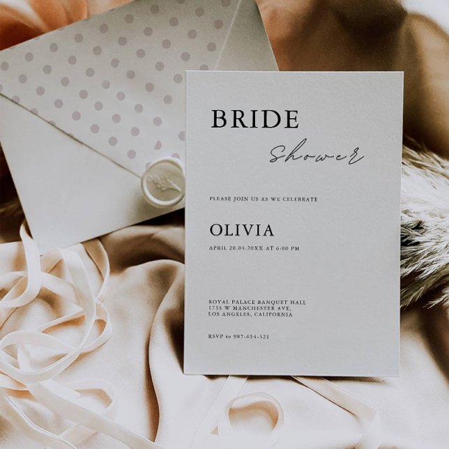 Invitación mínima a la ducha de novia (Minimal Bridal Shower Invitation)