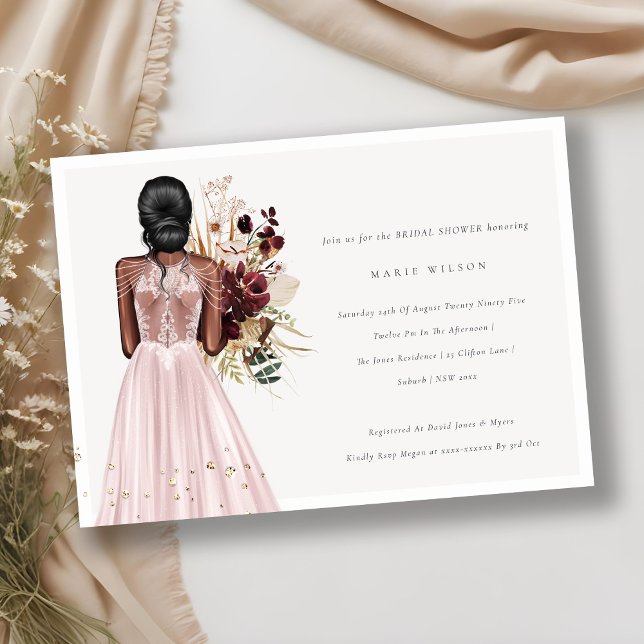 Invitación mínima a la ducha de novia con traje de (Subido por el creador)