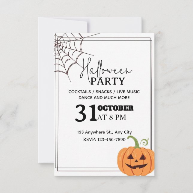 Invitación mínima a la fiesta de Halloween - Edita (Anverso)