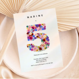Invitación mínima a los 5 años Elegante estilo Mod