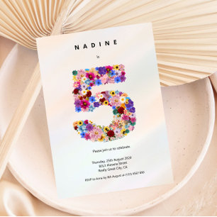 Invitación mínima a los 5 años Elegante estilo Mod