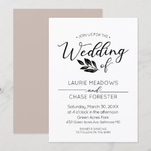 Invitación mínima a matrimonio de bifurcación