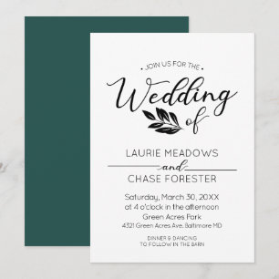 Invitación mínima a matrimonio de bifurcación