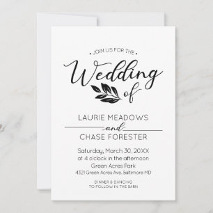 Invitación mínima a matrimonio de bifurcación